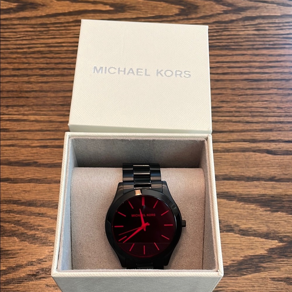 Michael Kors Black Watch with Red Dial